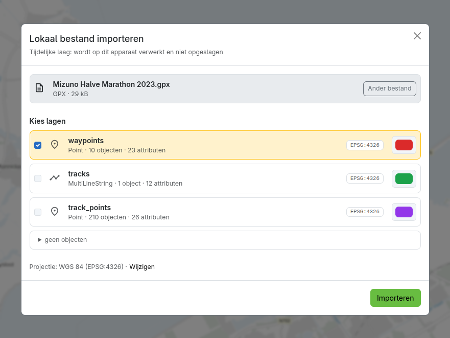 Lokaal bestand importeren